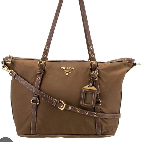 PradaTessuto-Saffian Nylon/Leather Corinto (Brown) - Picture 1 of 11